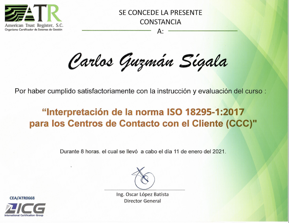 CONSTANCIA ISO 18295 CALOS GUZMAN